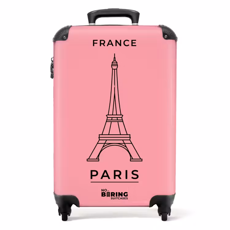 Koffer - Eiffelturm – Paris – Architektur – Minimalistisch – Rosa — 1