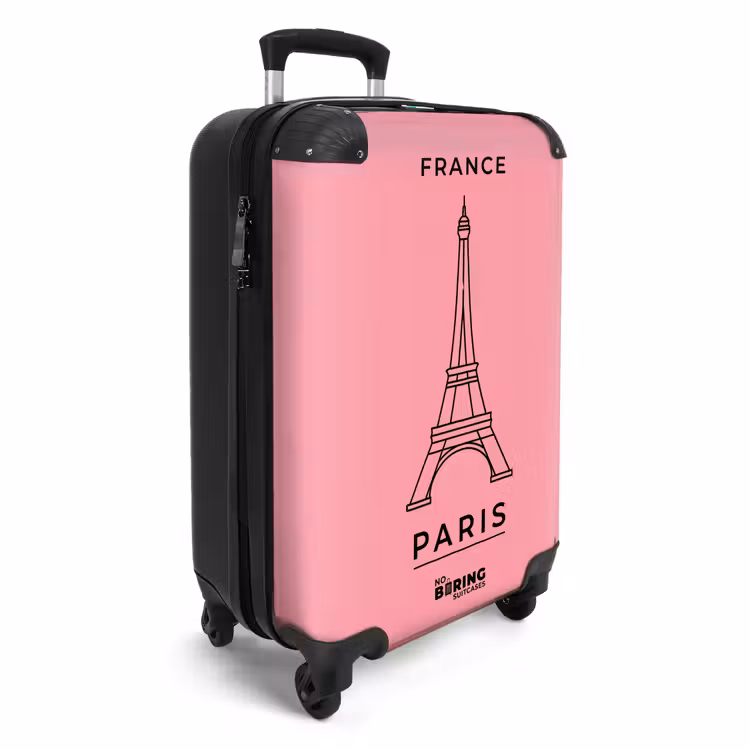 Koffer - Eiffelturm – Paris – Architektur – Minimalistisch – Rosa — 2