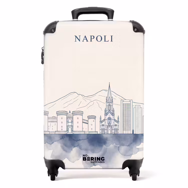 Koffer - Neapel – Skyline – Italien – Strichzeichnung – Aquarell — 1