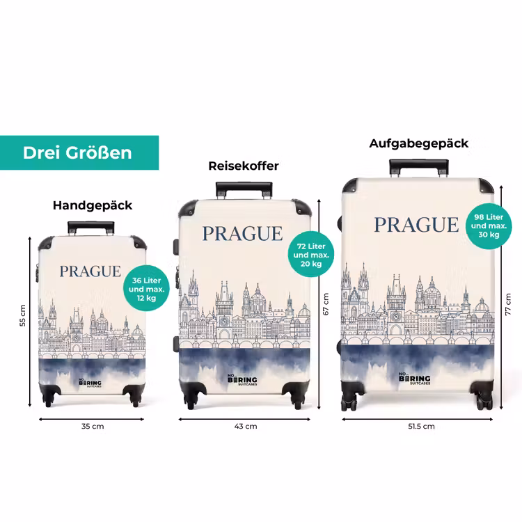 Koffer - Prag – Skyline – Architektur – Blau — 3