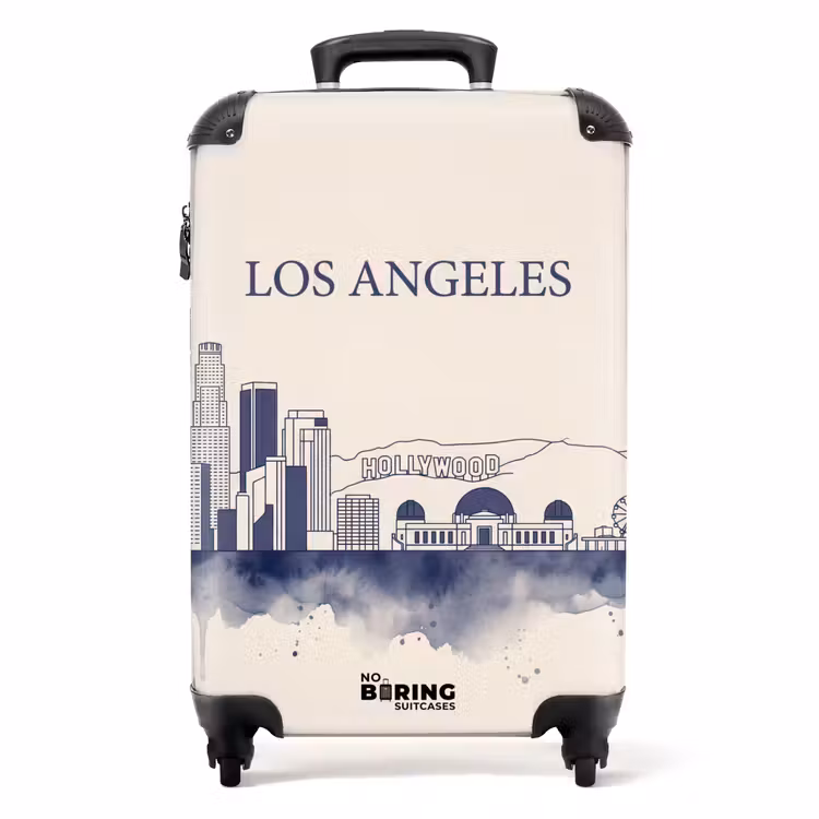 Koffer - Los Angeles – Skyline – Architektur – Aquarell – Blau — 1
