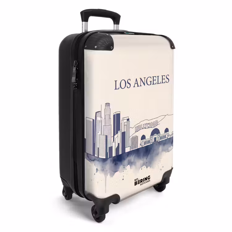 Koffer - Los Angeles – Skyline – Architektur – Aquarell – Blau — 2