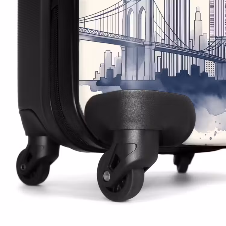 Koffer - New York – Freiheitsstatue – Skyline – Illustration – Blau — 7