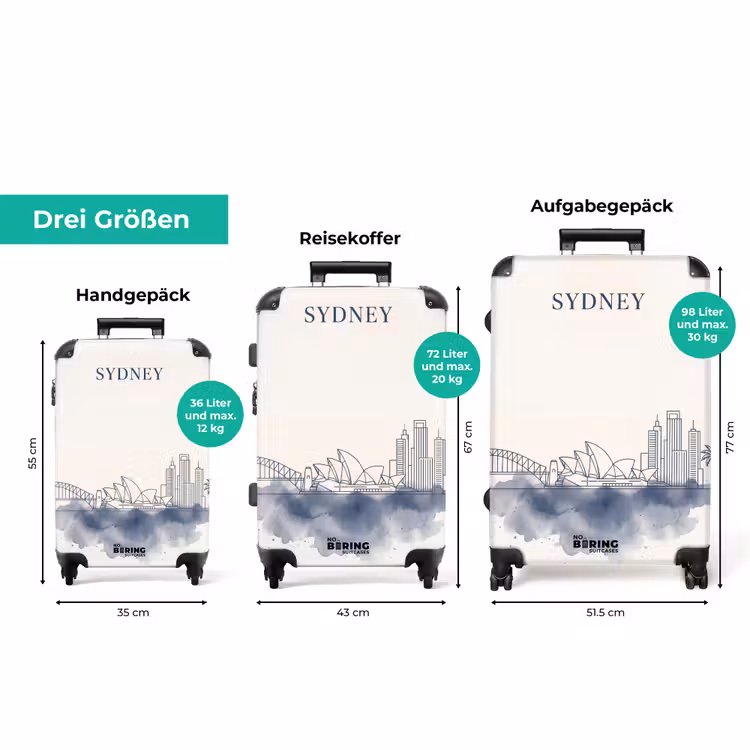 Koffer - Stadt – Skyline – Architektur – Minimalistisch – Blau — 3