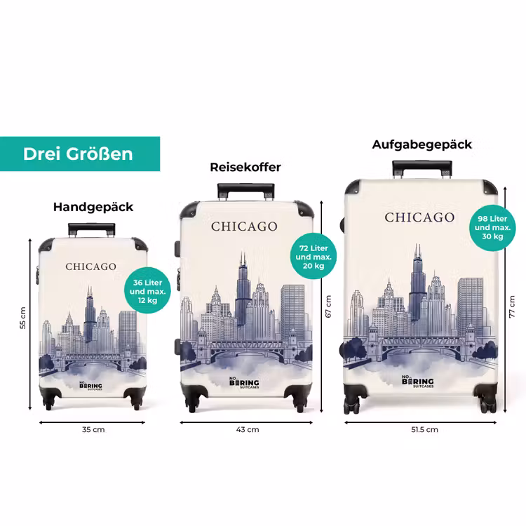 Koffer - Stadt – Skyline – Architektur – Strichzeichnung – Blau — 3