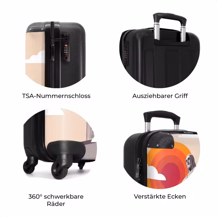 Koffer - Denkmal – Stadt – Sonnenuntergang – Minimalistisch – Orange — 8
