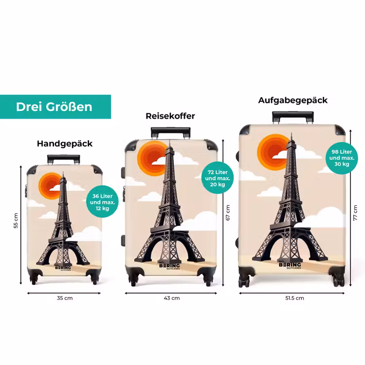 Koffer - Eiffelturm – Sonne – Architektur – Abstrakt – Beige — 3