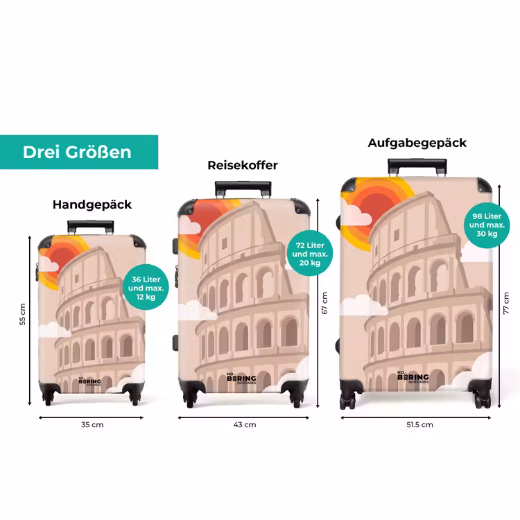 Koffer - Kolosseum – Sonnenaufgang – Rom – Architektur – Beige — 3