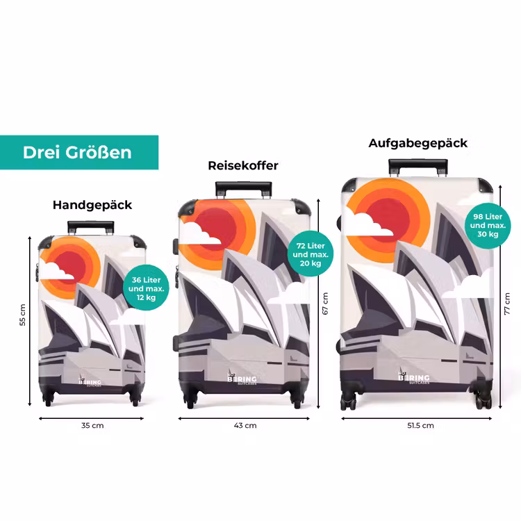 Koffer - Architektur – Stadtansicht – Modern – Grau – Orange — 3