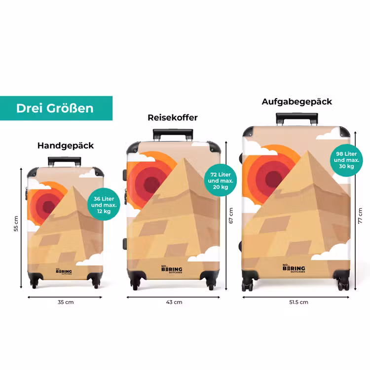 Koffer - Pyramide – Sonne – Wüste – Modern – Orange — 3