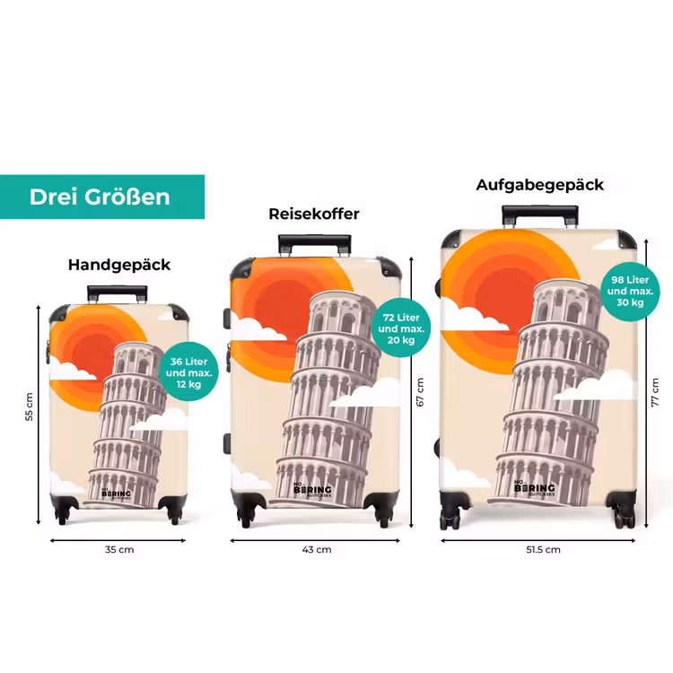 Koffer - Turm – Pisa – Architektur – Minimalistisch – Beige — 3