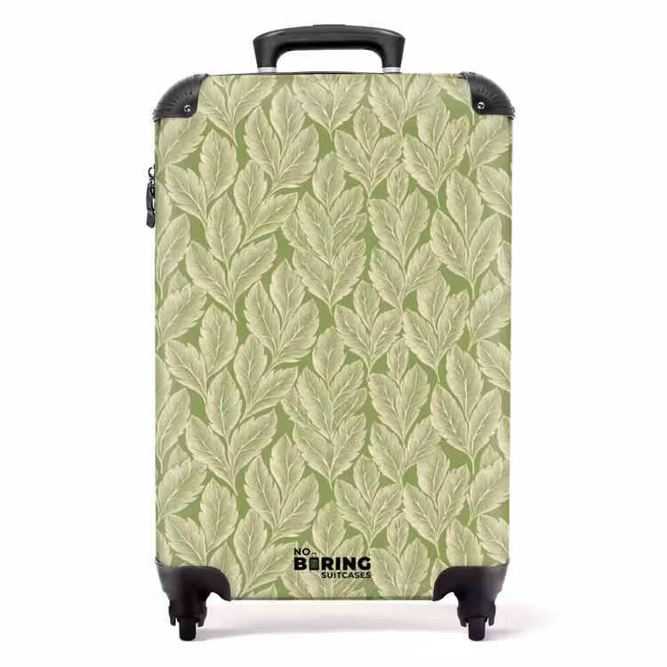Koffer - Grün – Botanisch – Blätter – Vintage – Muster — 1