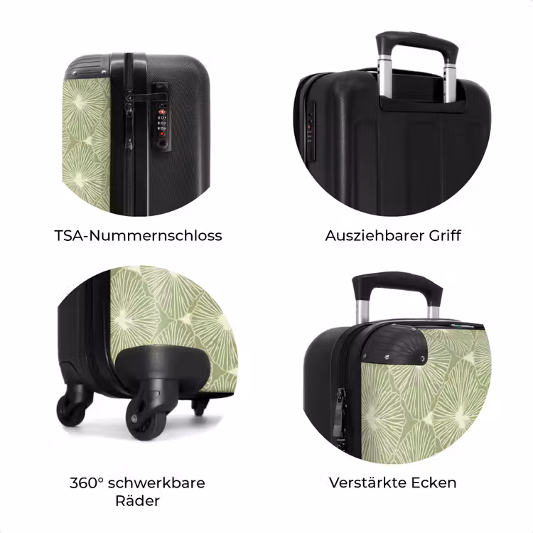 Koffer - Salbeigrün – Botanisch – Karos – Organisch – Muster — 8