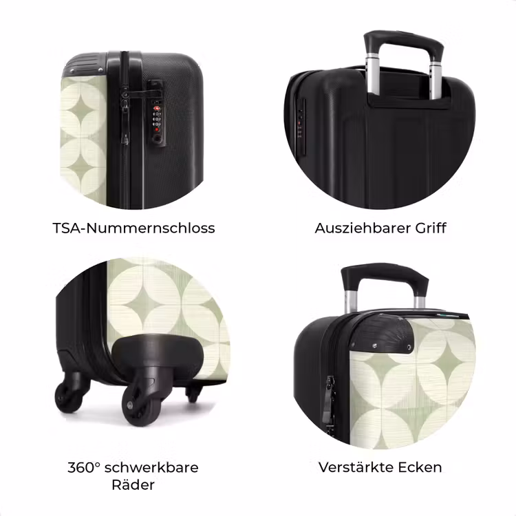 Koffer - Salbeigrün – Geometrisch – Retro — 8