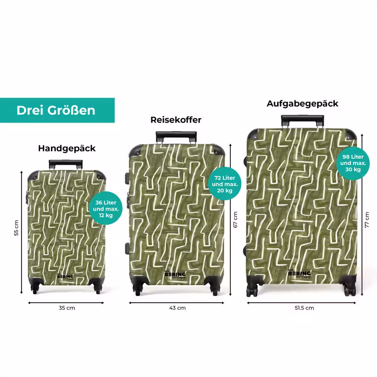 Koffer - Grün – Abstrakt – Pinselstriche – Muster — 3