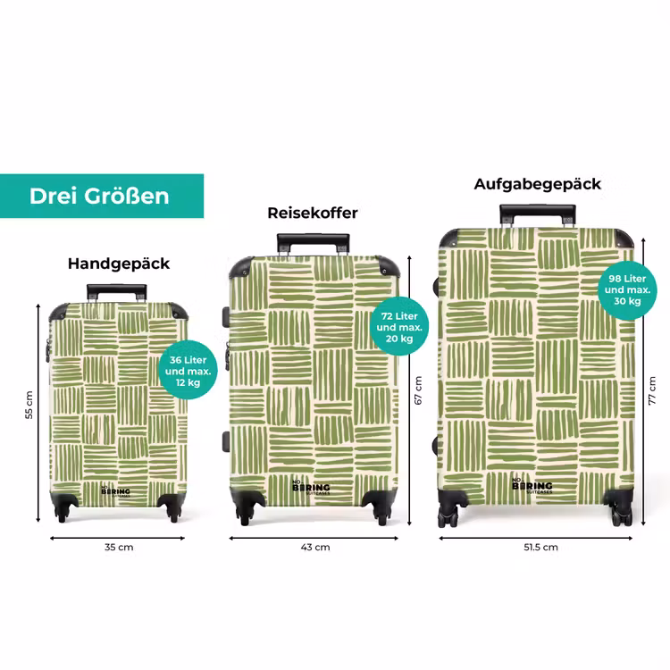 Koffer - Salbeigrün – Blöcke – Handgezeichnet – Muster — 3
