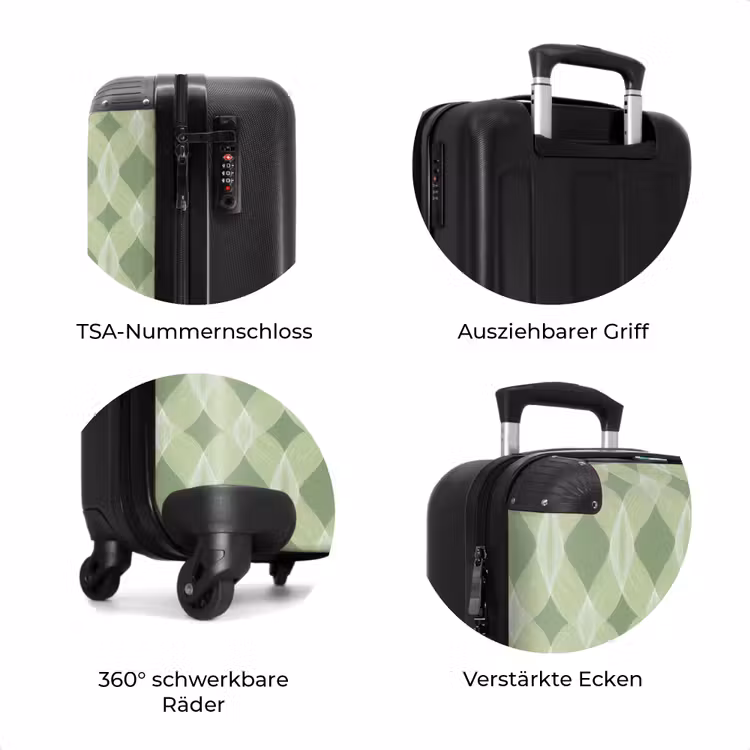 Koffer - Salbeigrün – Geometrisch – Organisch – Gitterwerk – Muster — 8