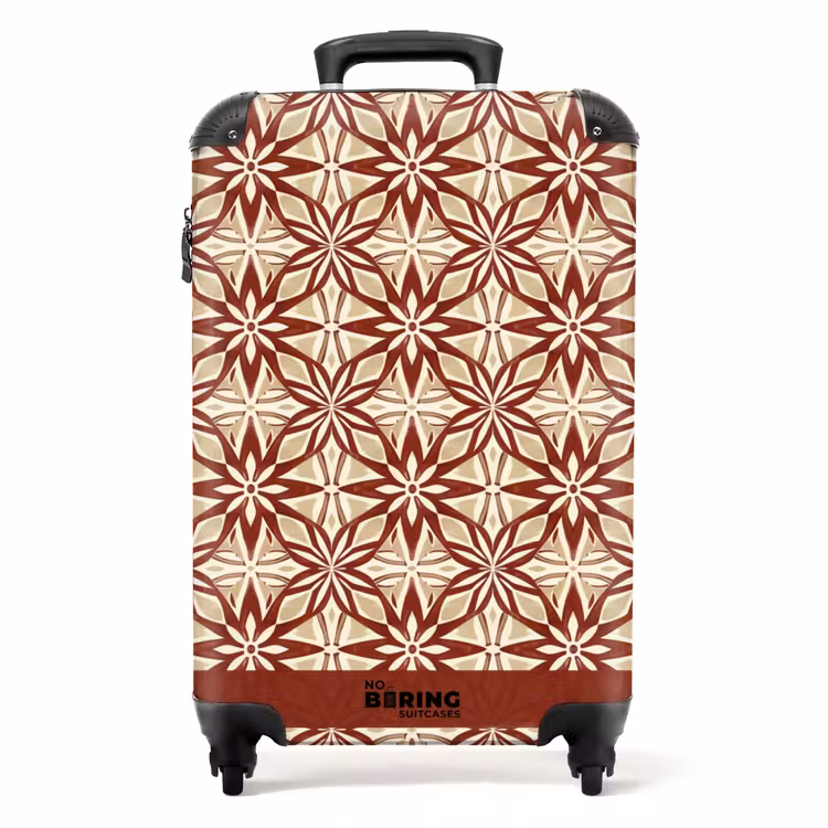 Koffer - Bordeauxrot – Geometrisch – Fliese – Muster — 1