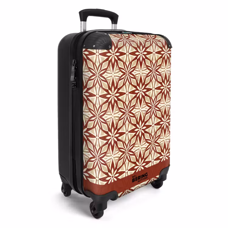 Koffer - Bordeauxrot – Geometrisch – Fliese – Muster — 2
