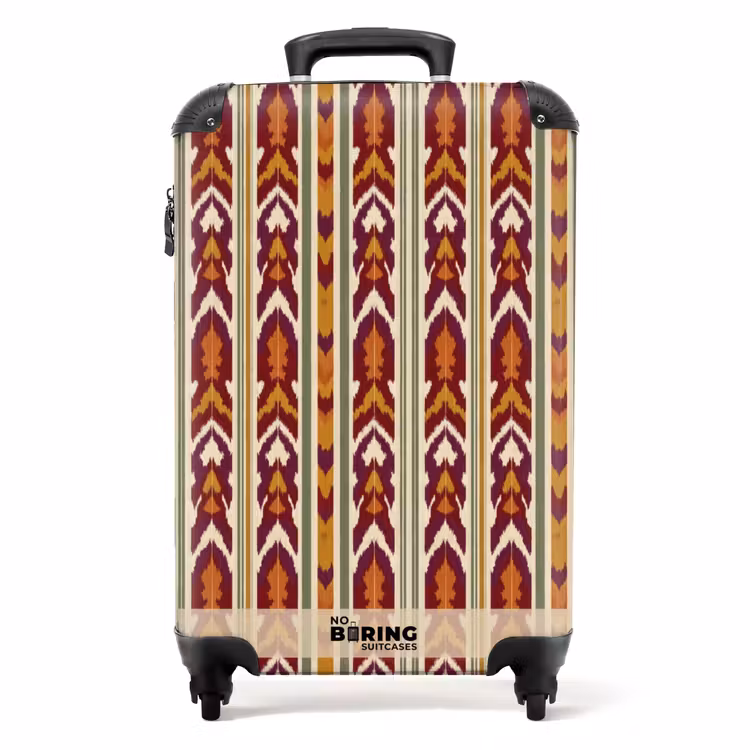 Koffer - Ikat – Bordeauxrot – Ethno – Muster — 1