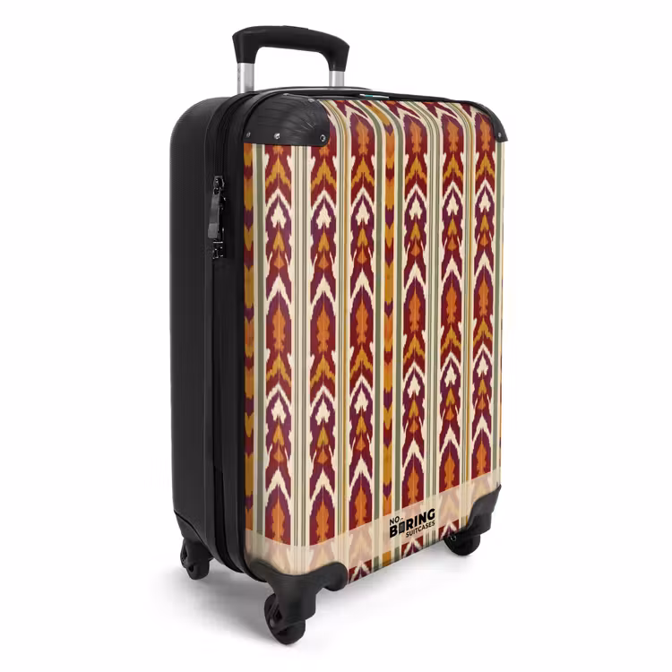 Koffer - Ikat – Bordeauxrot – Ethno – Muster — 2