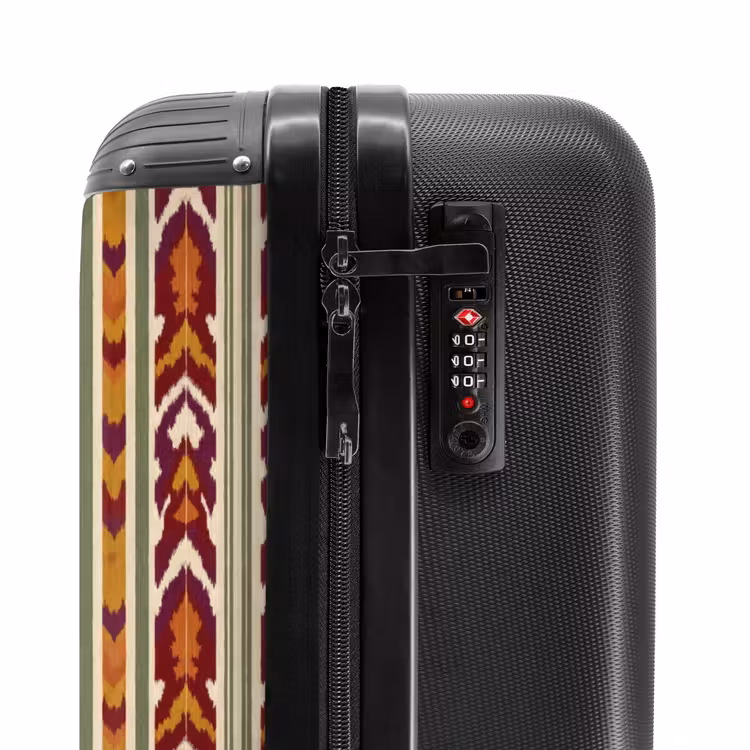 Koffer - Ikat – Bordeauxrot – Ethno – Muster — 6