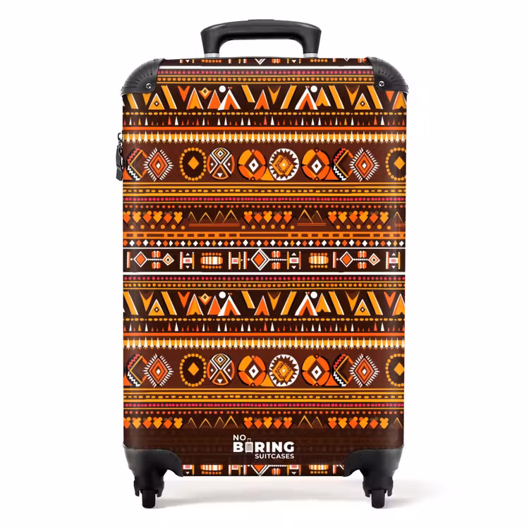 Koffer - Orange – Ethno – Tribal – Geometrisch – Muster — 1