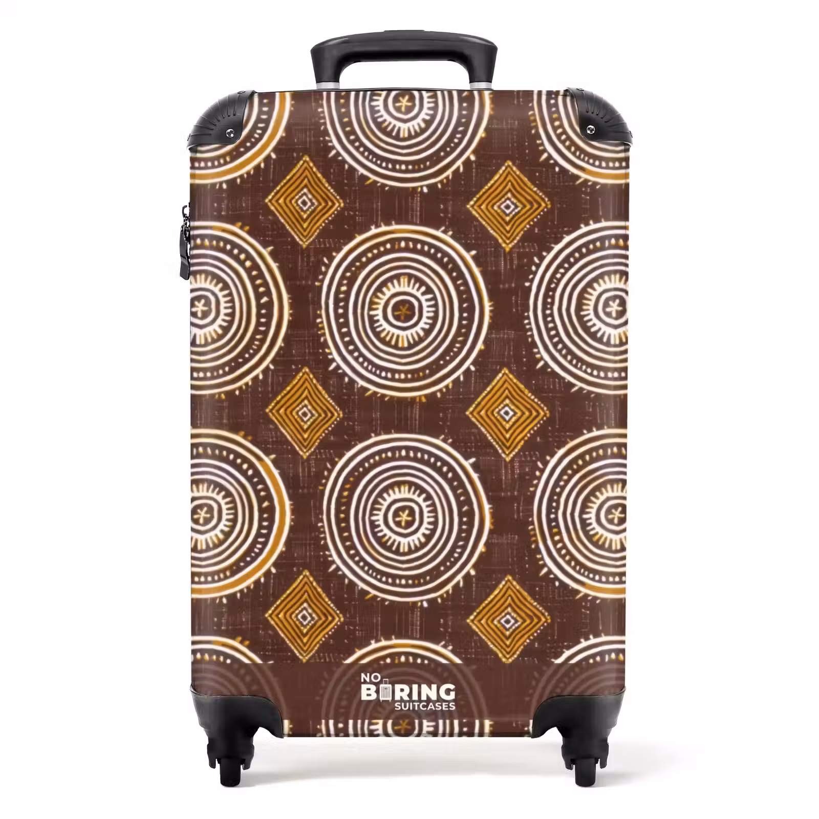 Koffer - Schokoladenbraun – Ethno – Tribal – Kreise – Muster — 1