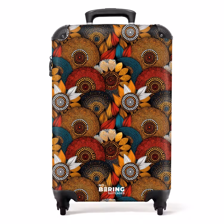 Koffer - Farbenfroh – Aborigine – Punktmalerei – Botanisch – Muster — 1
