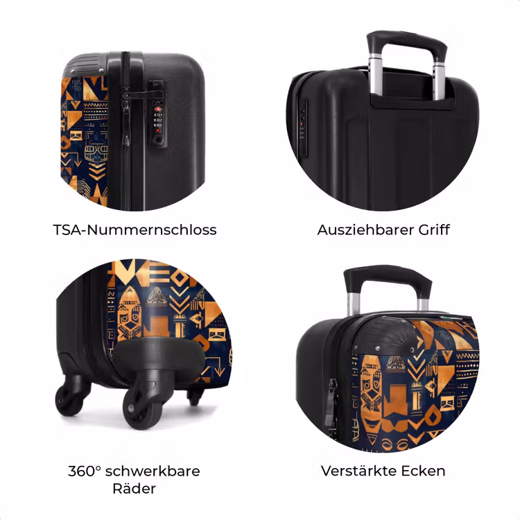 Koffer - Nachtblau – Kupfer – Tribal – Masken — 8
