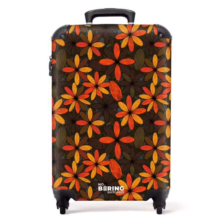 Koffer - Orange – Retro – Blumen – Herbst — 1