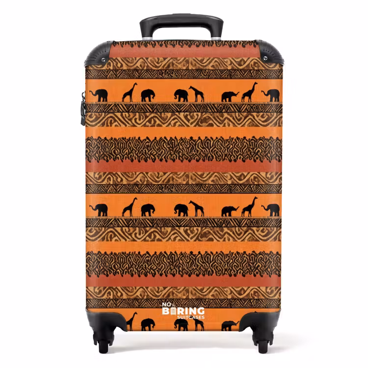 Koffer - Orange – Safari – Afrikaans – Tiere – Muster — 1