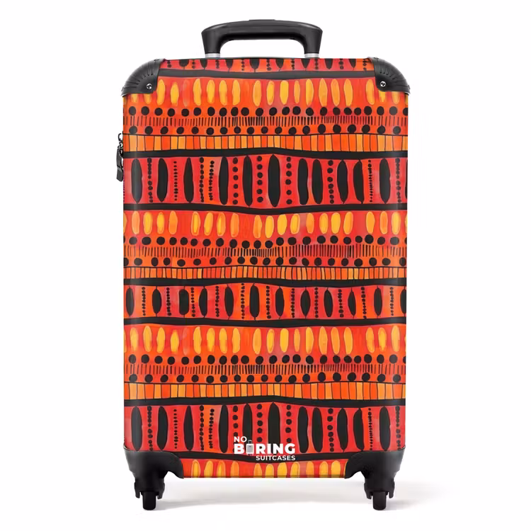 Koffer - Rot – Orange – Ethnisch – Ausdrucksstark – Muster — 1