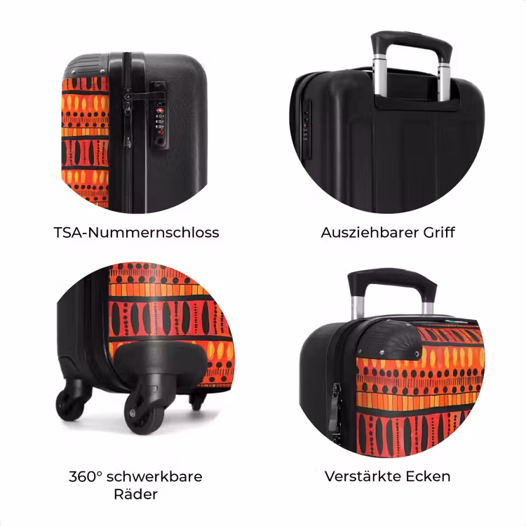 Koffer - Rot – Orange – Ethnisch – Ausdrucksstark – Muster — 8