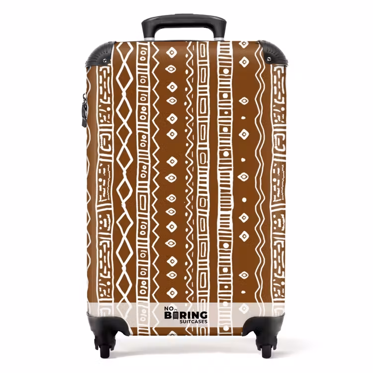 Koffer - Schokoladenbraun – Ethno – Tribal – Muster — 1