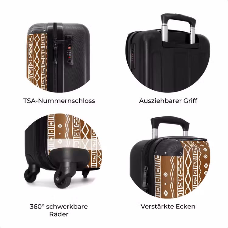 Koffer - Schokoladenbraun – Ethno – Tribal – Muster — 8