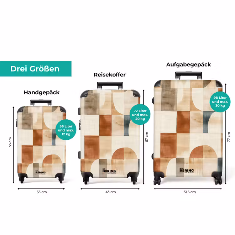 Koffer - Terrakotta – Geometrisch – Aquarell – Textur — 3