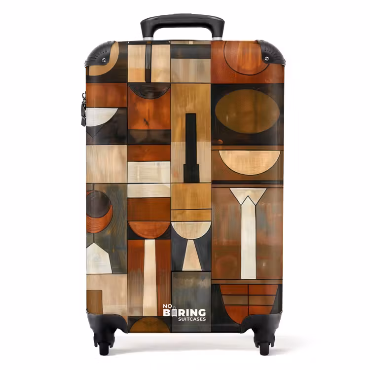 Koffer - Terrakotta – Geometrisch – Mid-Century – Muster — 1