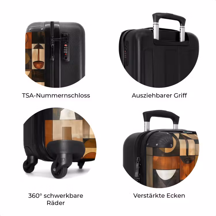 Koffer - Terrakotta – Geometrisch – Mid-Century – Muster — 8