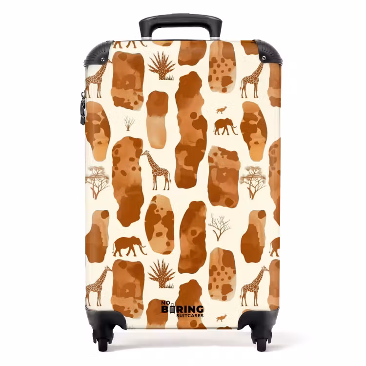 Koffer - Terrakotta – Safari – Tiere – Muster — 1