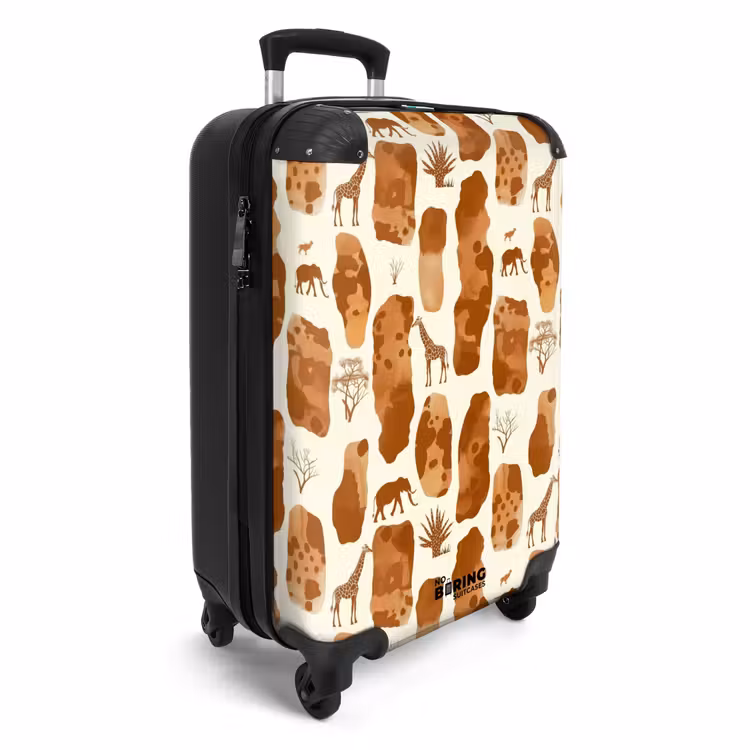 Koffer - Terrakotta – Safari – Tiere – Muster — 2