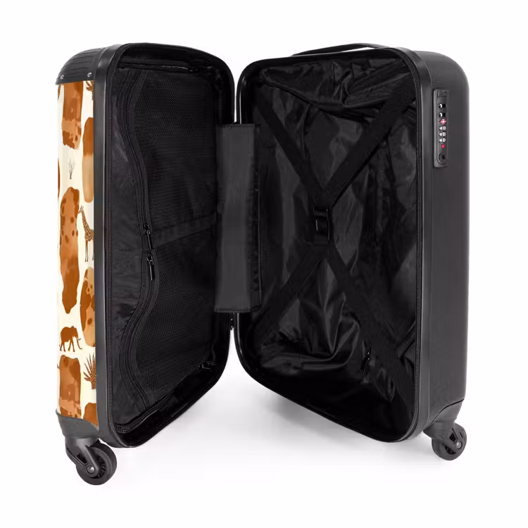 Koffer - Terrakotta – Safari – Tiere – Muster — 5