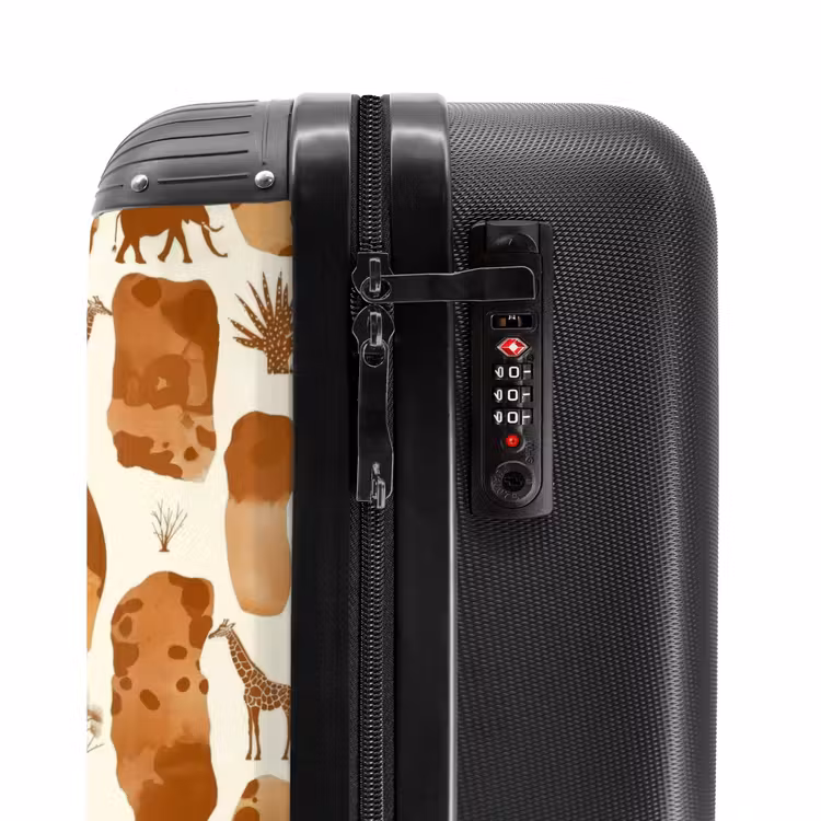 Koffer - Terrakotta – Safari – Tiere – Muster — 6