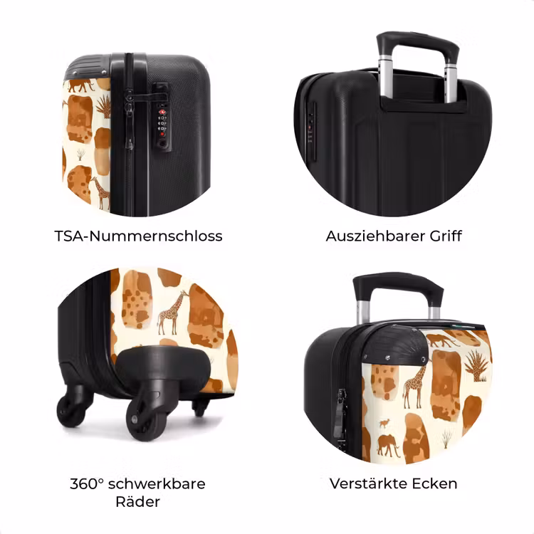 Koffer - Terrakotta – Safari – Tiere – Muster — 8