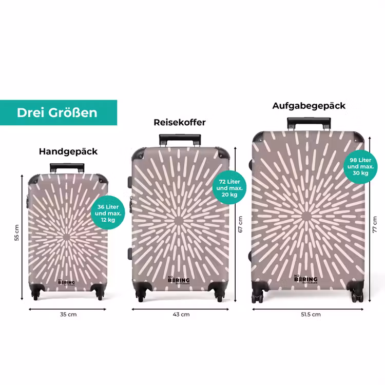 Koffer - Muster – Strahlen – Abstrakt – Modern – Grau — 3