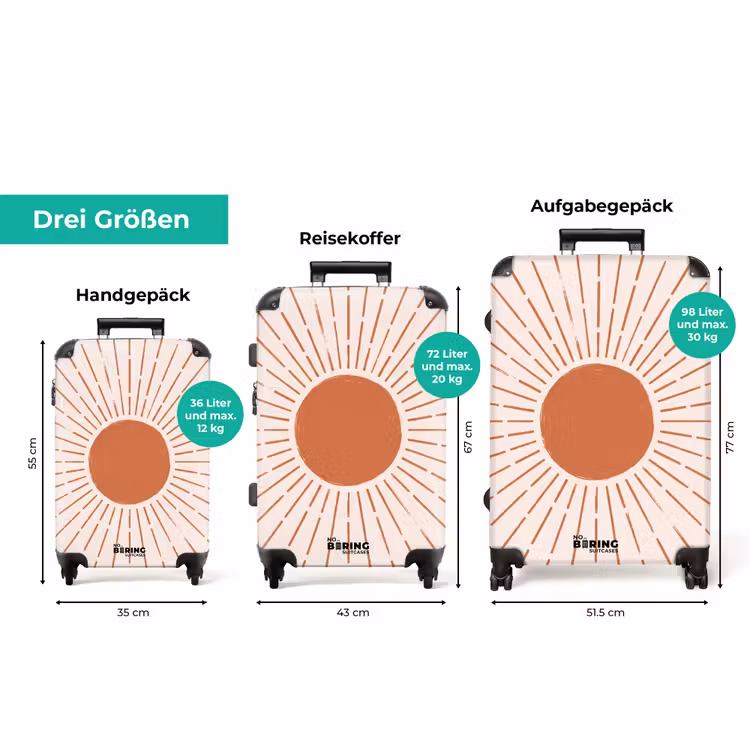 Koffer - Sonne – Strahlen – Abstrakt – Terrakotta – Modern — 3