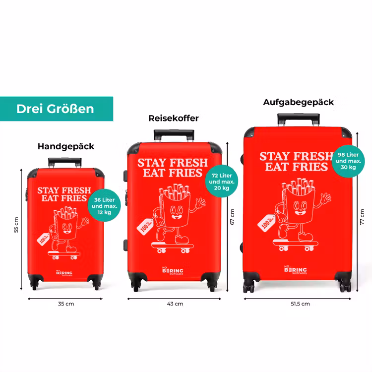 Koffer - Pommes – Rot – Skateboard — 3