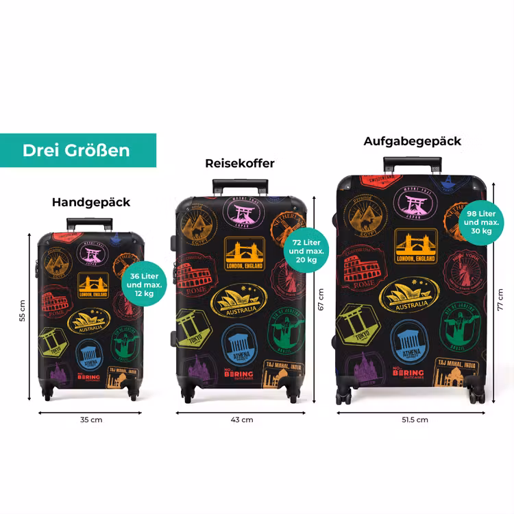 Koffer - Weltkulturerbe – Bunt – Briefmarken — 3
