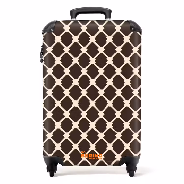 Koffer - Braun - Schachbrettmuster - Geometrisch — 1