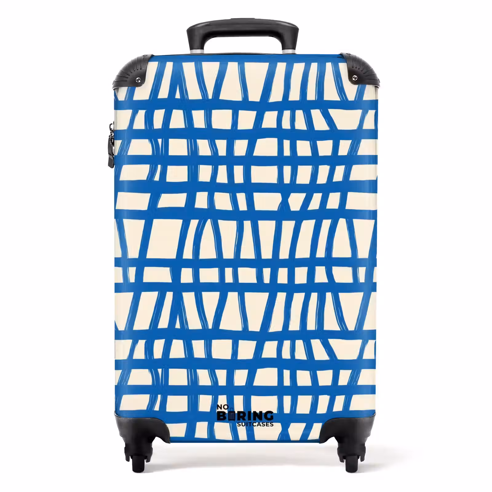 Koffer - Karomuster - Blau - Creme — 1